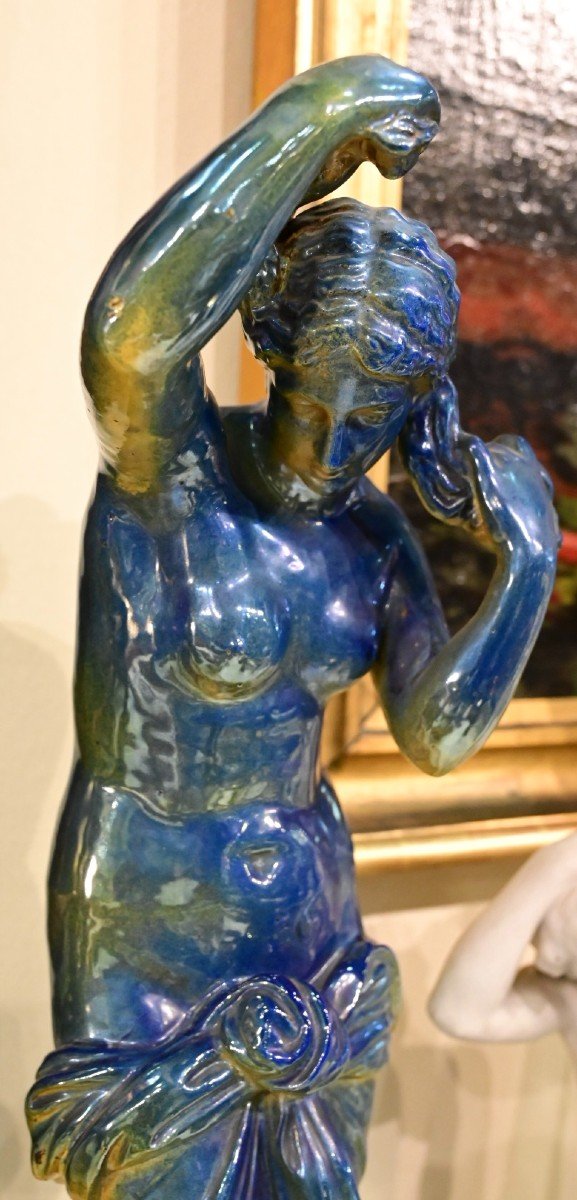 Statua Di Donna in Ceramica - Gualdo Tadino 1930-photo-3